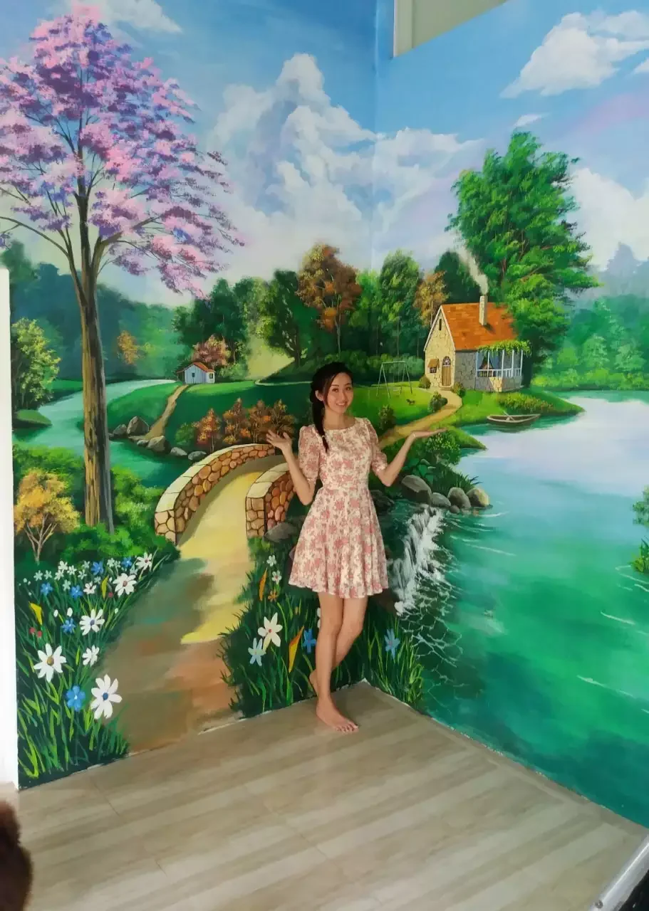 Tranh vẽ tường phong cảnh | KhánhArtist | Tranh Tường 1989