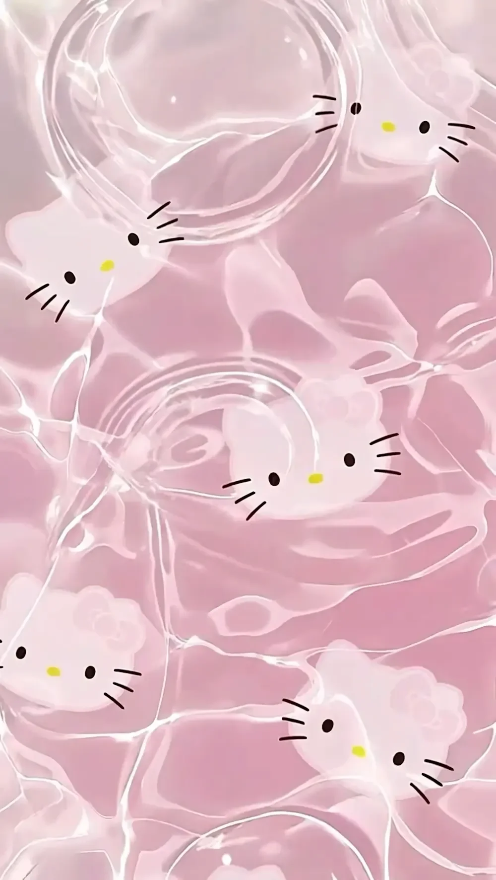 hình nền điện thoại cute hello kitty phong cách nước