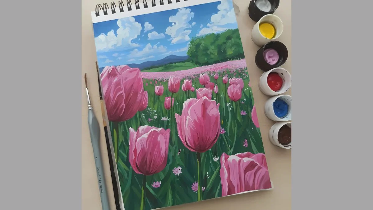 Các mẫu tranh vẽ hoa tulip đẹp