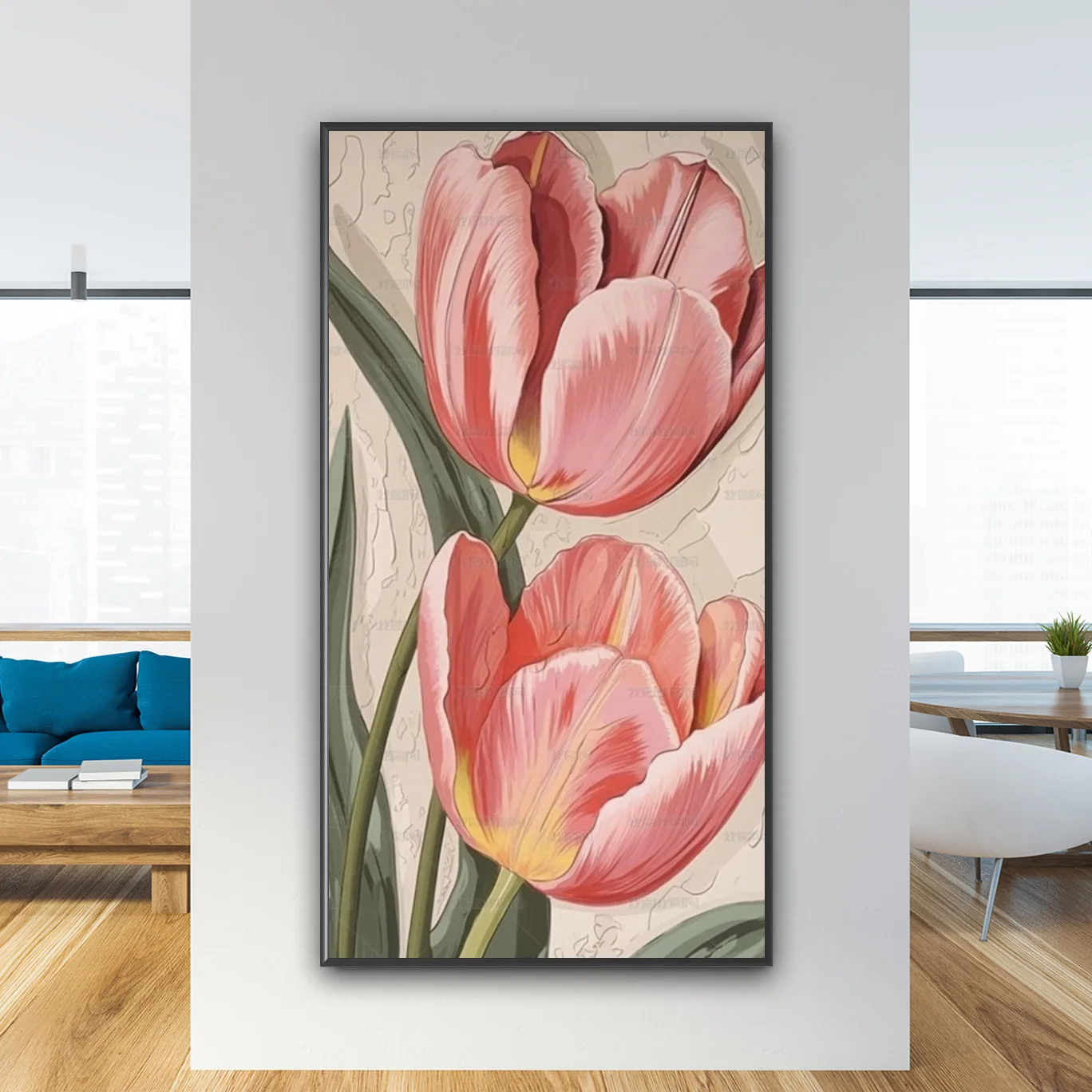 tranh treo tuong hoa tulip hien dai