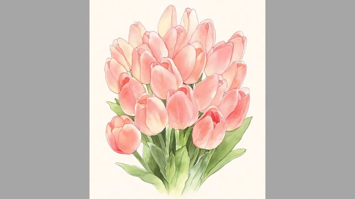 Tổng hợp các mẫu tranh vẽ hoa tulip đẹp nhất